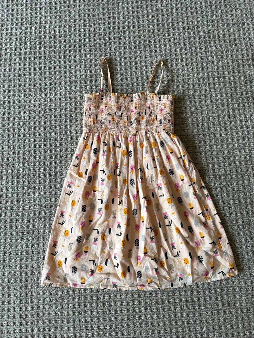 GAP Pink Smocked Sundress with Pineapple Print